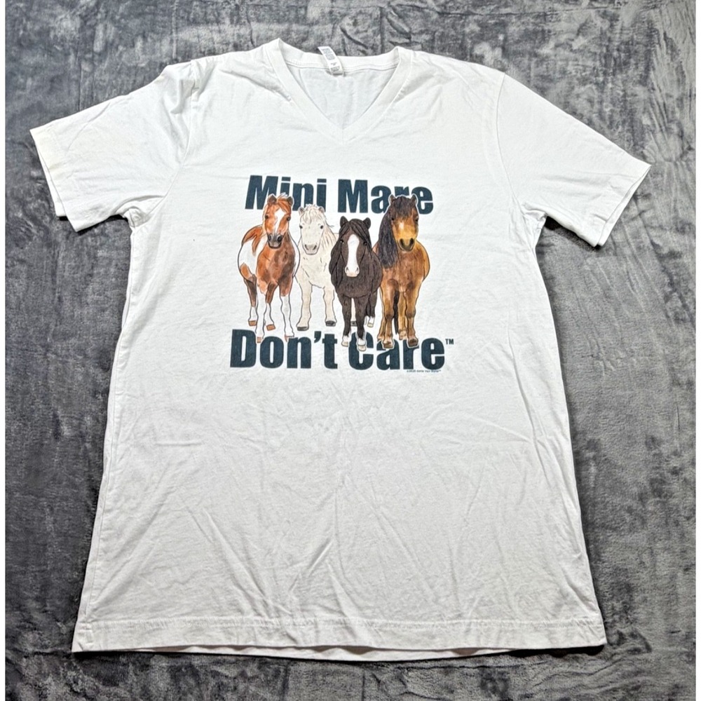 Katie Van Slyke Mini Mare Don't Care Horse T Shirt Women's L Bella Canvas 2025